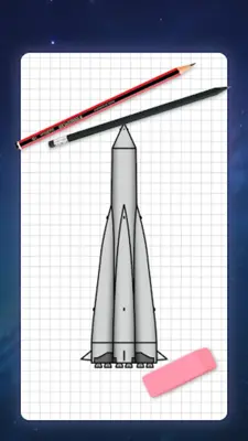 How to draw rockets by steps android App screenshot 10